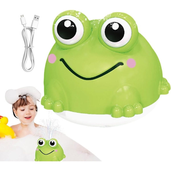 Groda Babybadleksaker, Automatisk Sensor Vattenfontän Sprinkler, Blinkande Färgglatt Ljus Badkar & Poolleksak, 11.2x10x9.5cm