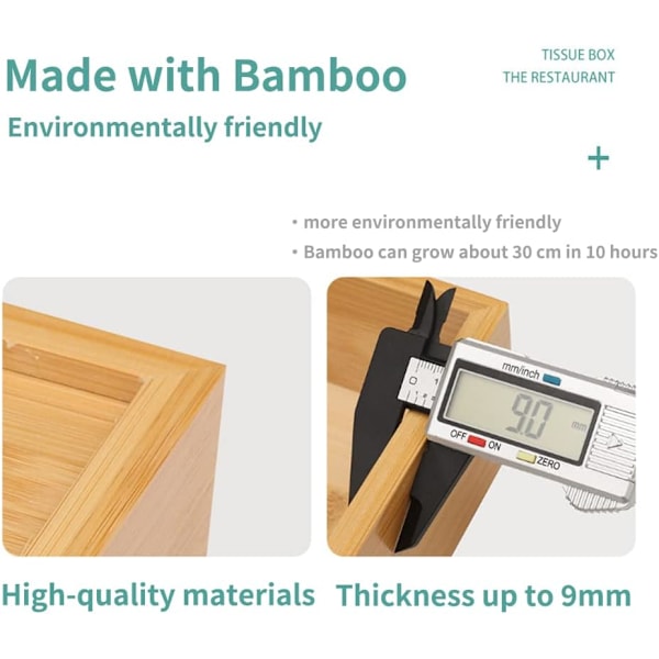 Tissuebox, rymmer 11,5 cm pappersnäsdukar, miljövänlig sidodragande design, lämplig för kontorsbord, vardagsrum och matsalar