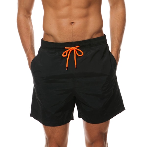 Badebukser for menn, hurtigtørkende med nettingfôr, badeshorts for gutter, strandshorts, svart, blå, rød, boardshorts, badeklær, surfeshorts (XXL)