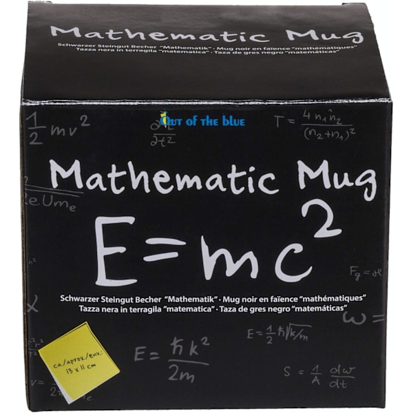 Out of the blue Svart mugg, Matematik, ca. 13 x 11 cm, stengods, i presentförpackning
