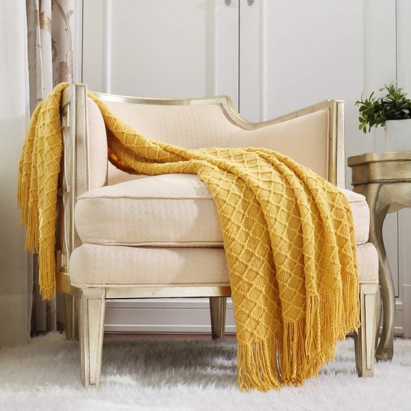 Neulottu koristepeitto sohvasohvatuolisänkyyn, pehmeä lämmin ja mukava kevyt kevätkesään