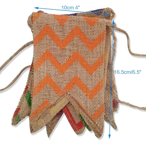 3,7M Rustik Juteväv Banner Vimpel, 10X16,5CM Utomhus Linne Vimpel för Bröllopsgåvor, Baby Shower, Rums- eller Trädgårdsdekorationer (21ST)