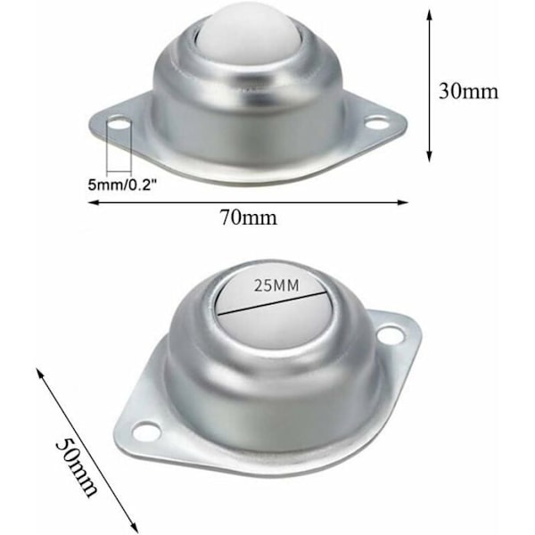 70mm universaali nyloninen huonekalujen siirtokuulapyörä 1kpl YYV