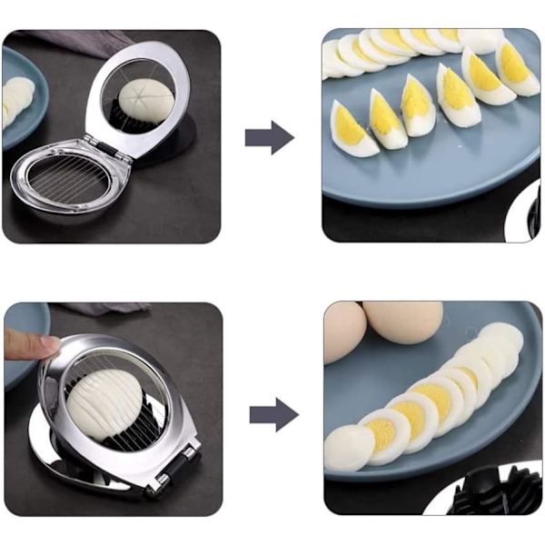 2 in 1 ruostumattomasta teräksestä valmistettu munaleikkuri, astianpesukoneen kestävä mozzarellajuustoleikkuri