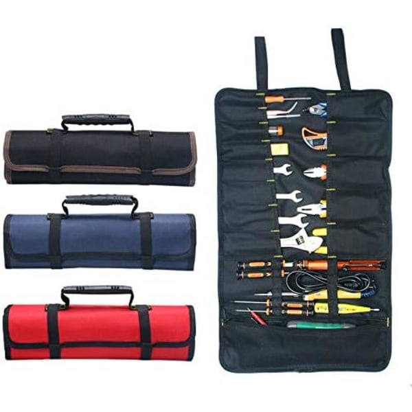 Bærbart 22-lommers tomt verktøysett, verktøyposer, verktøyorganisering, 600D Oxford Cloth Roll-Up Toolkit Bag/veske/pose (uten verktøy)