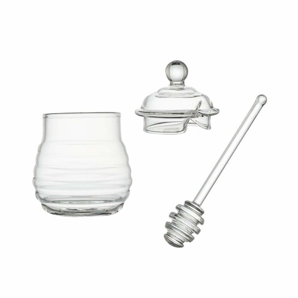 Glas Honningkrukke med Dyp Transparent Honningkrukke 265 ml, 9 Ounces