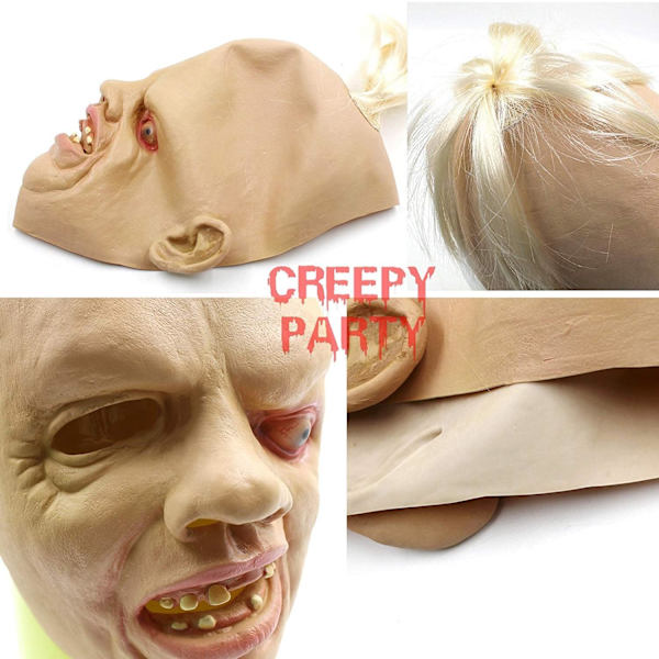 Halloween Kostymfest Skrämmande Skräck Latex Sengångare Huvudmask