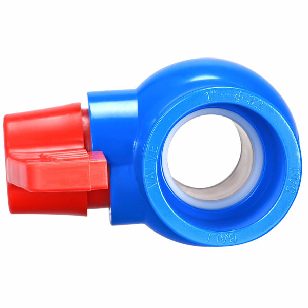 Kugleventil, 32mm ID PVC Sokkel Ende Lukkeventil til Akvarium Opsætning, Sump Pumpe, Pool, Have Sprinkler Blå Rød 5 stk