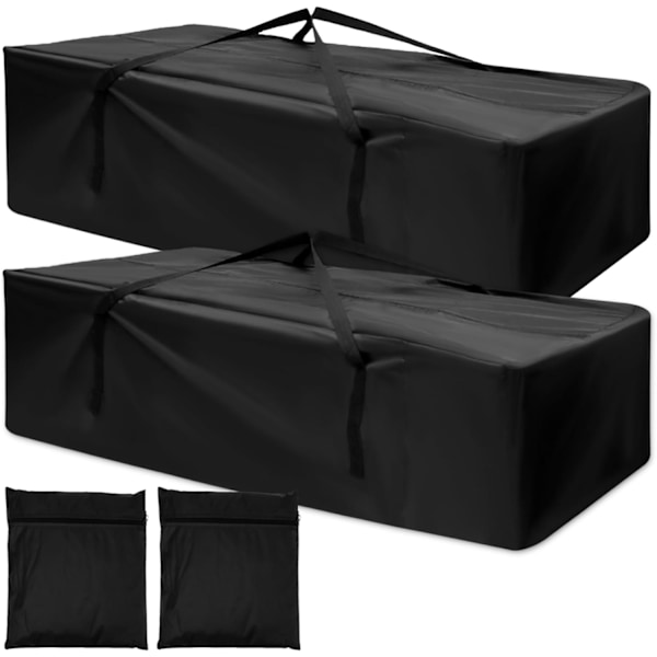 Set med 2 förvaringsväskor, skyddande överdrag, dynor, trädgårdsdynor (173 x 76 x 51 cm)