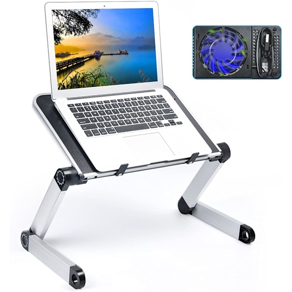 Foldbart Laptop Stativ Skrivebord Justerbart Laptop Stativ Til Seng Foldbart Laptop Bord Bærbart Med Køleventilator Sofa Sofa Bakke Til Tablet Laptop MacBook