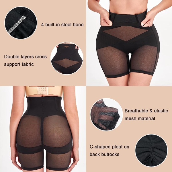 Shapewear til kvinder mavekontrol Knickers Højtaljede formende shorts kropsshaper undertøj Sømløs Butt Lifter bukser, XXXL