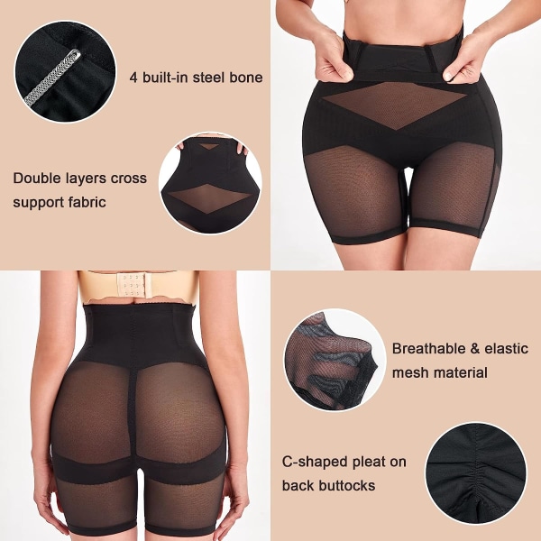 Shapewear til kvinder mavekontrol Knickers Højtaljede shaping shorts body shaper undertøj Seamless Butt Lifter bukser, XXXL