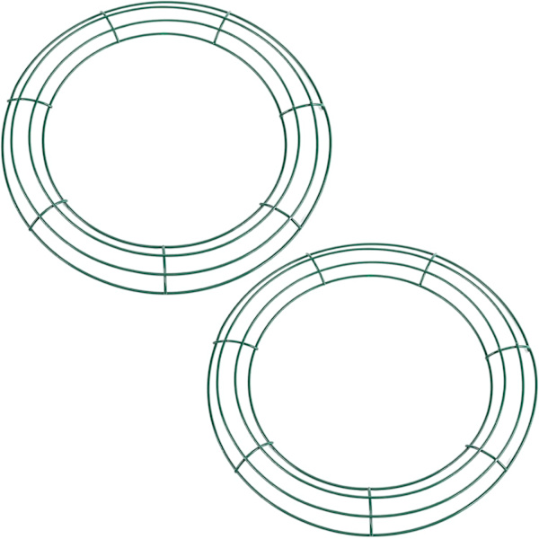 2-pack jultrådskransringar 16 tum - 40 cm rund trådkransram för julkranstillverkningsringar bas, bröllopsgirlangring. 40cm