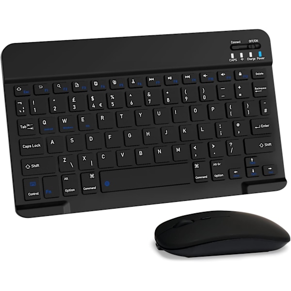 Tangentbord, Uppladdningsbart Ultratunt Universellt Tangentbord för surfplattor, Bärbart Bluetooth-tangentbord för bärbara datorer/stationära datorer/telefoner, Svart