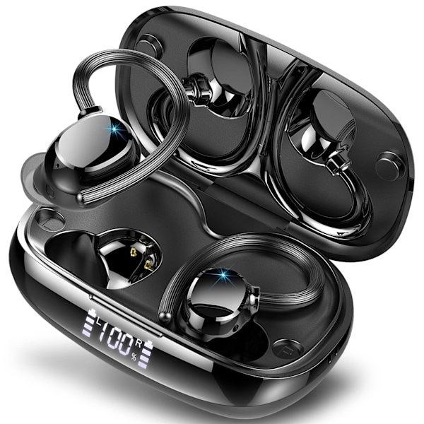 Langattomat nappikuulokkeet, Stereo Sport Bluetooth 5.3 -kuulokkeet korvakoukuilla, melunvaimennus, IP7 vedenpitävät kuulokkeet sisäänrakennetulla mikrofonilla juoksuun