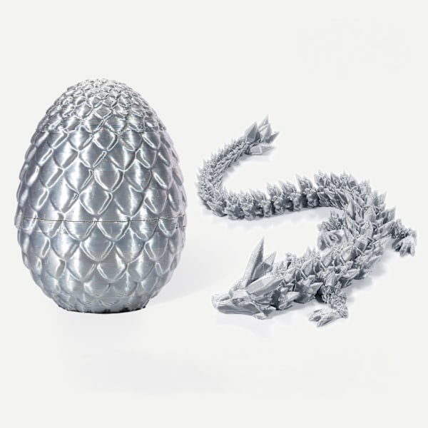3D-tryckt drake i ägg, fullt ledad drake kristalldrake med drakeägg, heminredning chefens skrivbordsleksaker