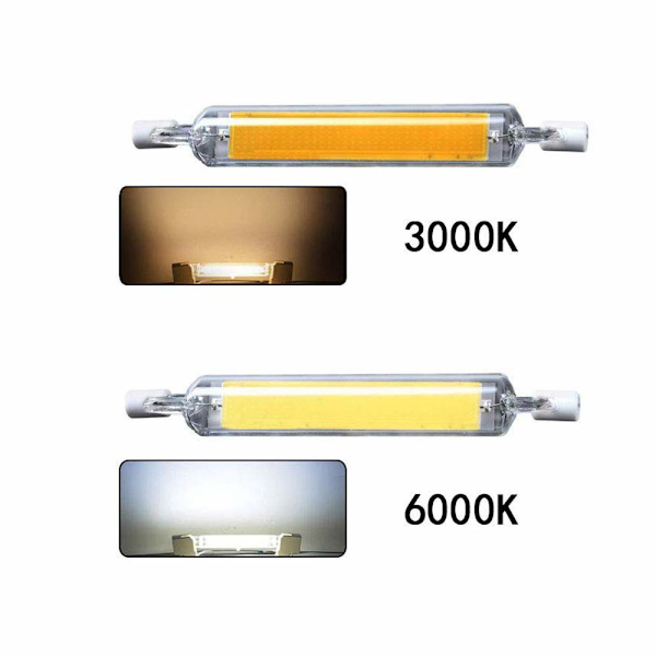 PC R7S LED Pærer, 5W/10W/15W 78mm/118mm LED COB Lyspære 110V 230V Erstat Halogenlampe Varm Hvid