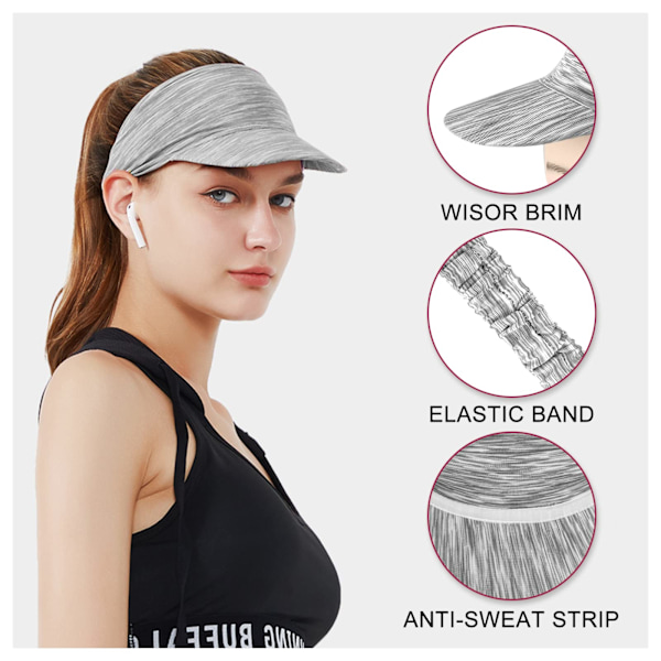 Solskærm Hat, Elastisk Foldbar Ponytail Baseball Cap med Skygge, Hurtigtørrende Sportshat til Golf Løbetræning Tennis Udendørsaktiviteter Unisex