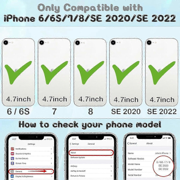 Passar Iphone 8/7/6s/6/se 2022/se 2020 Mobilskal Tecknad 3d Karaktär Design Mobilskal