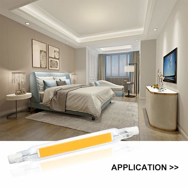 PC R7S LED Pærer, 5W/10W/15W 78mm/118mm LED COB Lyspære 110V 230V Erstat Halogenlampe Varm Hvid