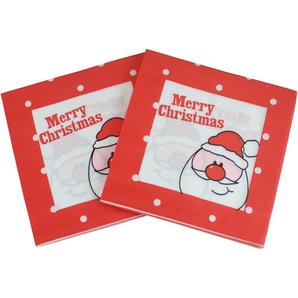 20 x Christmas Paper ，Napkins Paper， Serviettes Party Tableware， Luxury Xmas Pack (Merry Christmas Santa)