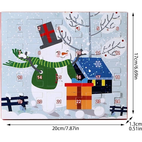 Nedtellingskalender Overraskelse, Juler smykkesett, 24 ringer halskjede øredobber julemakeup adventskalender 2024 (20X17X1.3CM)