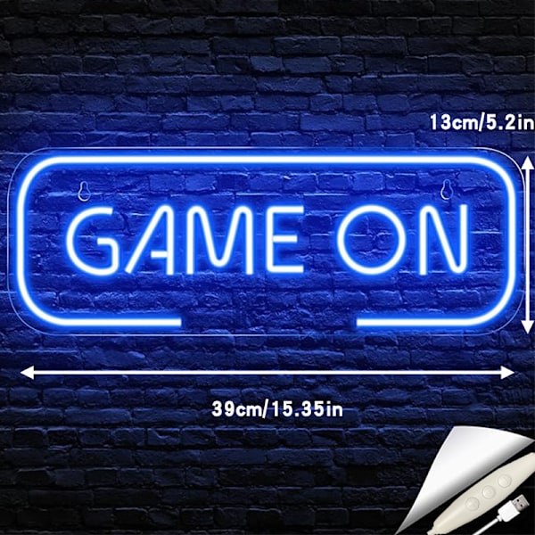 Neon Game, LED væglampe dekoration, neonlys, led skilte, bogstav atmosfærelys, diy dekoration