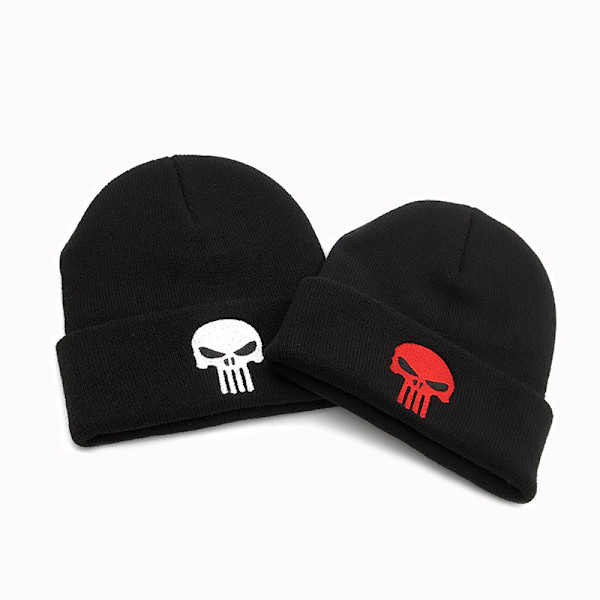 Vinter Beanie Hat Cuffed Skull Hat Unisex Strikket Hat Sort Kvinders Varme Beanies Ski Huer Til Kvinder Og Mænd White