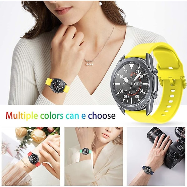 22 mm klokkebånd kompatibelt for Samsung Galaxy Watch 3 45 mm/gear S3 Frontier/klassisk, silikon 22 mm klokkebånd hurtigutløser for kvinner menn