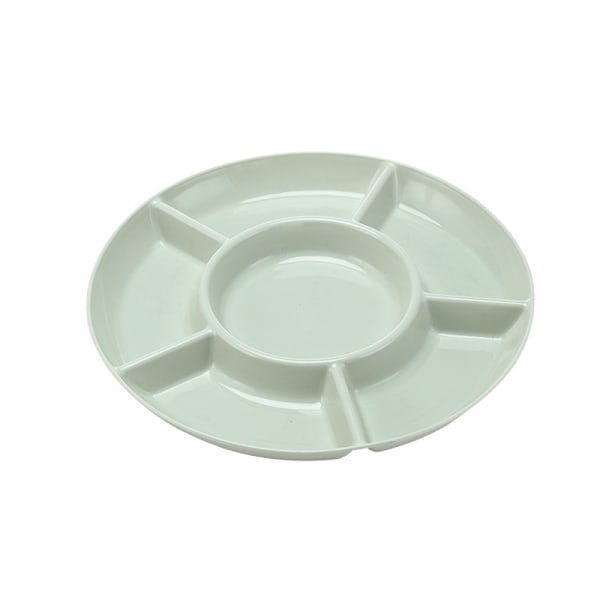 1 x 6-roms matoppbevaringsbrett tørket frukt snackbrett, 28,5 cm
