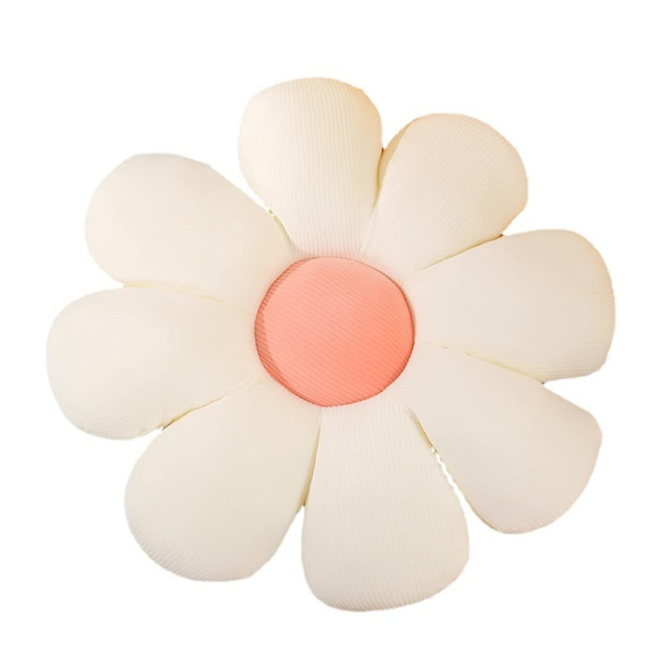 Blomstergulvputen Daisy Blomsterformet Pute Søt Sittepute Pluss Stolpute Kastpute Hjemmedekorasjon (hvit, 40 cm) white