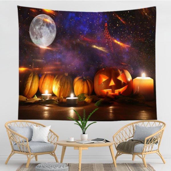 Halloween gobeläng Mån och meteor Shooting Star Torr väggdekoration Sovrum Vardagsrum Festdekoration 80x60 tum 80" x 60"