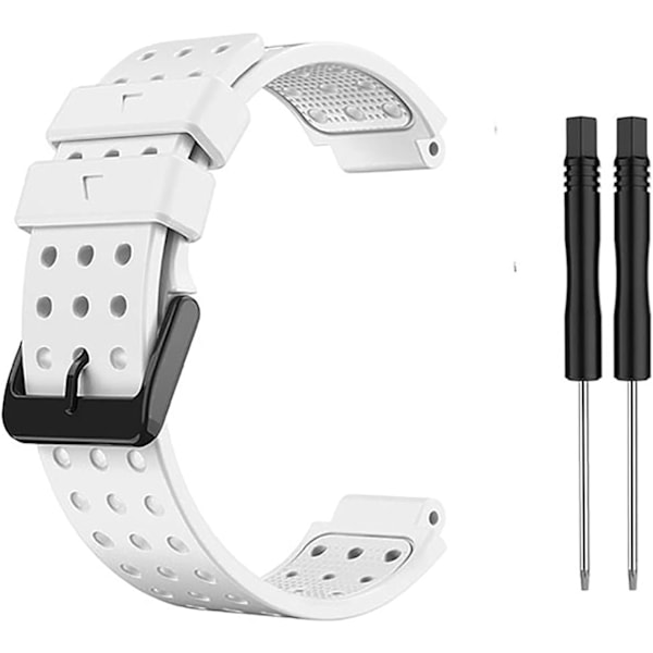 Vitt Armband för Garmin Approach S20/ S5/ S6, Mjukt Silikon Ersättningsarmband, Kompatibelt med Garmin Forerunner 220/230/ 235/620/ 630/ 735XT/ 235lite