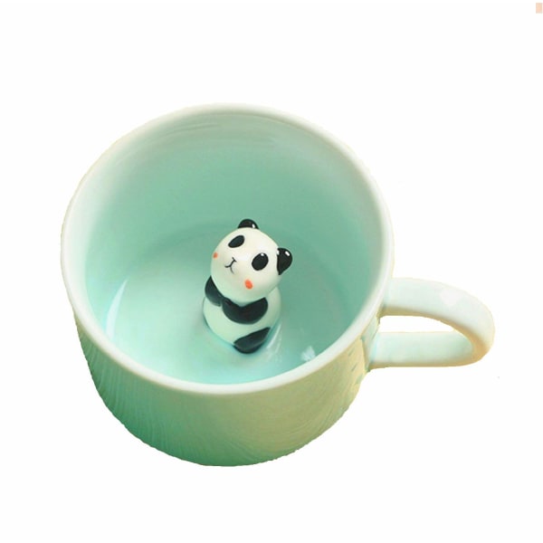 3D-kaffekrus Søt dyr innekopp Julebursdagsgave til gutter Jenter Barn - Festkontor Morgenkrus for te (3D Panda-kopp)