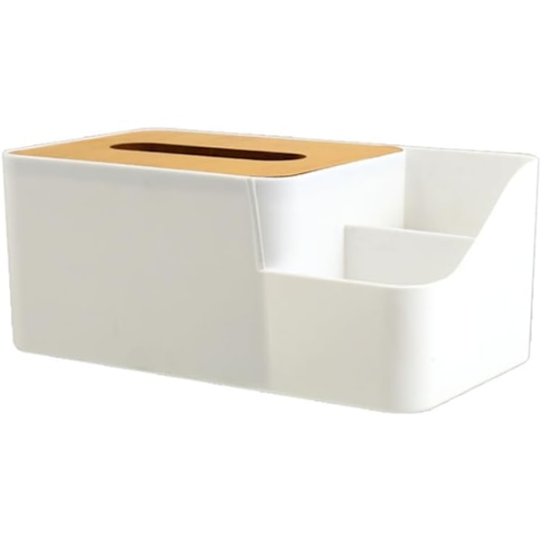 Box Gitter Tissue Dispenser Handskerum Plast Papir Håndklædeholder Tissue Dispenser Handskerum Desktop Serviet Etui Plast Bambus Papir Box Organizer