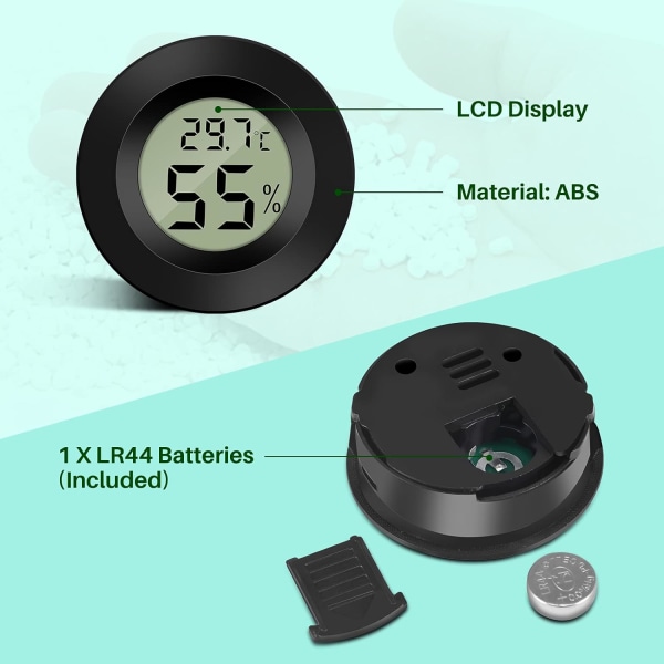 3-pack Hygrometer Termometer Digital LCD Display Hygrometer för luftfuktare Avfuktare Växthuskällare Baby Room (svart)