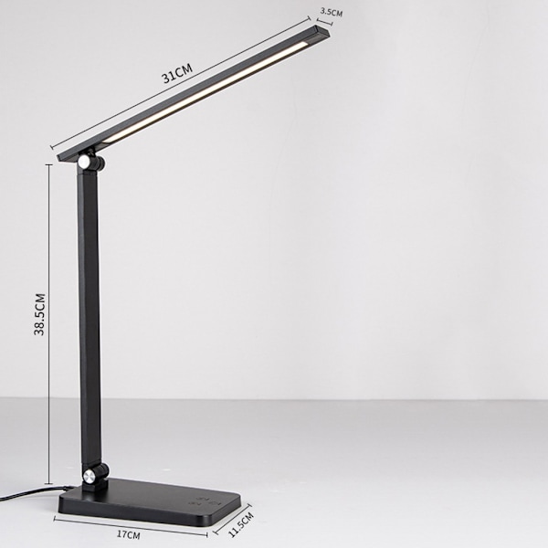 LED Dimbar Bordslampa, 5 Färglägen och Justerbar Ljusstyrka Touchkontroll Ögonskydd 360° Roterbar Sänglampa