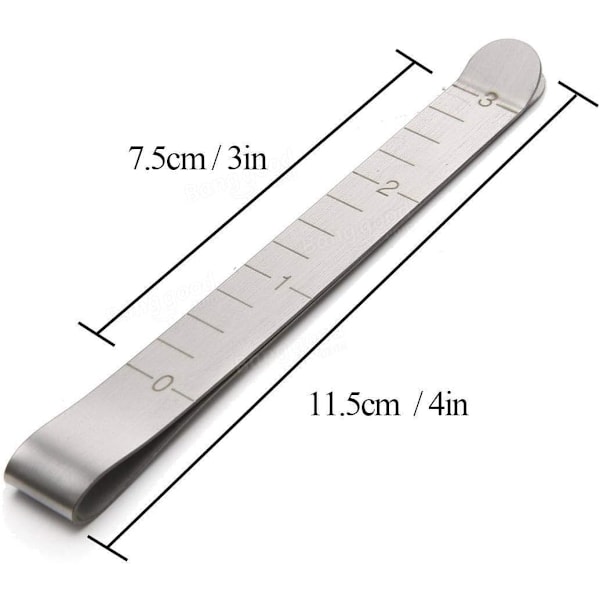 Syklips 20 Metall Faldeklips 3\" Målelinjal