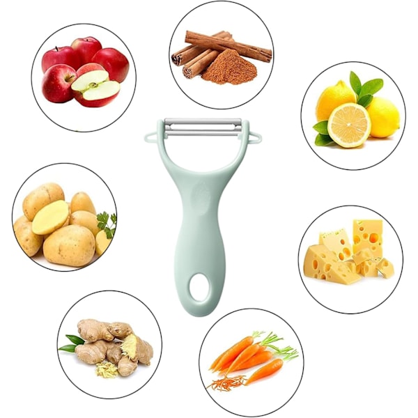 Y-formet svingbar grønnsaksskreller, sklisikker grepsskreller, ergonomisk håndtak skarp blad rustfritt stål skreller（1 stk/blå）