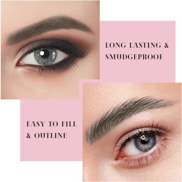 Ögonbrynspenna med dubbla ändar, Vattentät ögonbrynspenna, Kladdfri och långvarig ögonmakeup, 1-pack #04