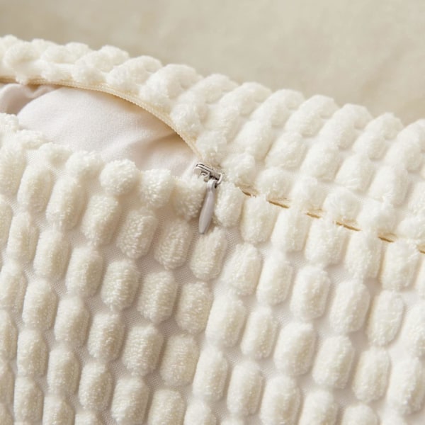 Corduroy Granule Pudebetræk Dekorative Pudebetræk Aflange Bløde Pellets Solid Pudebetræk til Sofa Soveværelse 12x20 Tommer 1#White