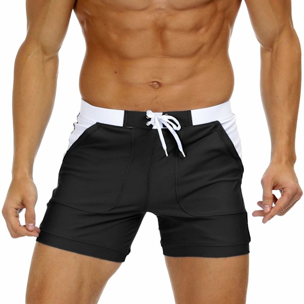 Miesten nopeasti kuivuvat uimashortsit rantashortsit spa-shortsit joustavat kuntosalishortsit säädettävällä kiristysnyörillä (36, XL)