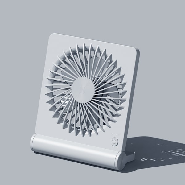 USB-blæser, stærk vind, ultra støjsvag lille bordblæser 220° vipbar foldbar 3 hastigheder justerbar USB-C ledningsført personlig blæser til skrivebord White