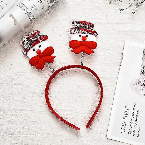 Red Hair Band Christmas Cartoon SantaClaus Snowman Antlers Headband Merry Christmas Christmas Decorations Adults Kids