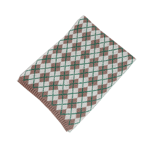 Myk skjerf for kvinner, klassisk frynse-ruter, vinter, julegave green
