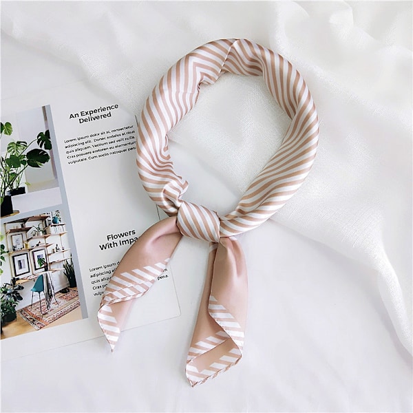 sourcing map 70cm Dam Randig Tryck Fyrkantiga Scarves Halsduk Näsduk Huvudband