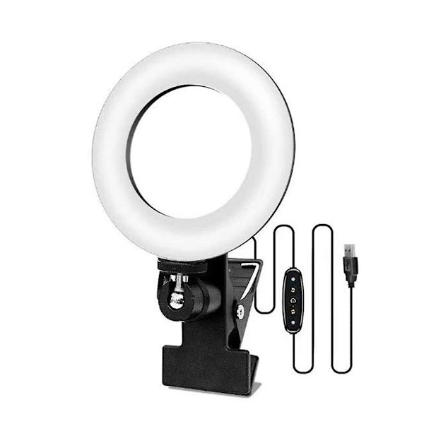 Selfie-rengasvalon kiinnike, suoratoistomonitoreille ja kannettaville tietokoneille, Zoom-valaistus LED-rengaslampulla, videoneuvotteluvalaistuspaketti