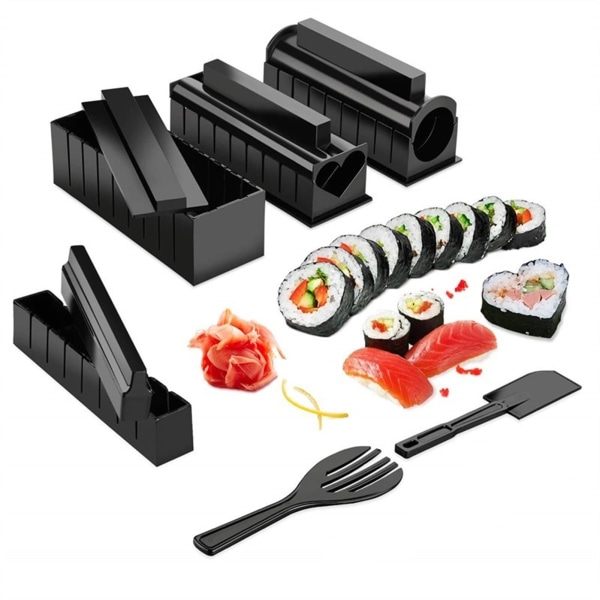 10 st DIY Sushi Maker Kit Set Onigiri Formar Risformar Kit Köks Bento Tillbehör Verktyg för att göra sushi