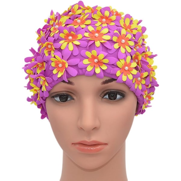 Badehette Blomstrete Petal Retro Stil Badehetter for Kvinner