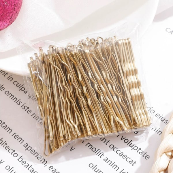 100 stykker metal-slip-on-hårspænder, sideclips til kvinder Malingsbestandige hårspænder Hårspænder til kvinder - 5 cm (guld)